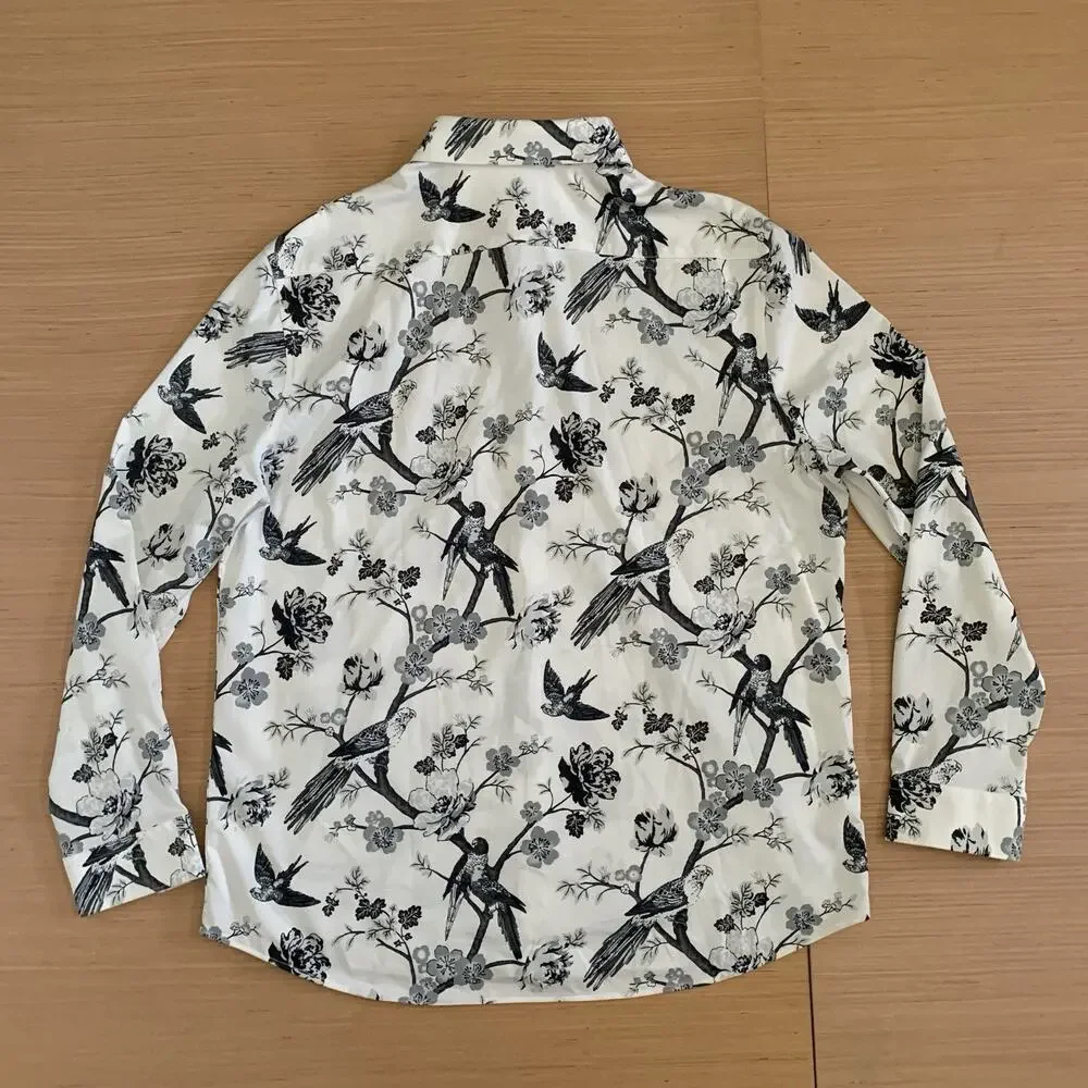 Express Men's Size XL Slim 1MX Floral Button Up Long Sleeve Shirt Brand New